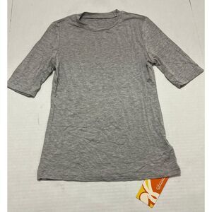 NWT No Boundaries Gray 3/4 Sleeve Crew Neck Women’s Basic Casual Top